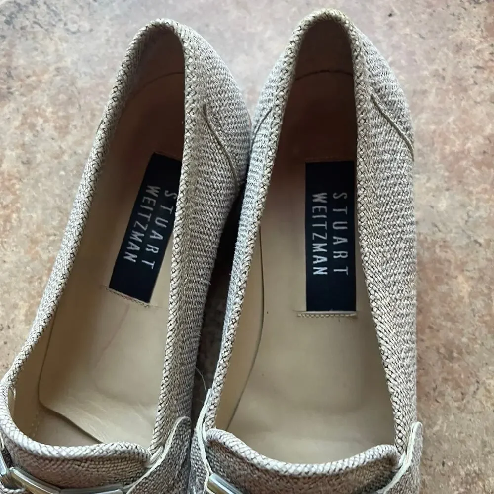 Stuart Weitzman heeled loafers shoes sz 7-1/2